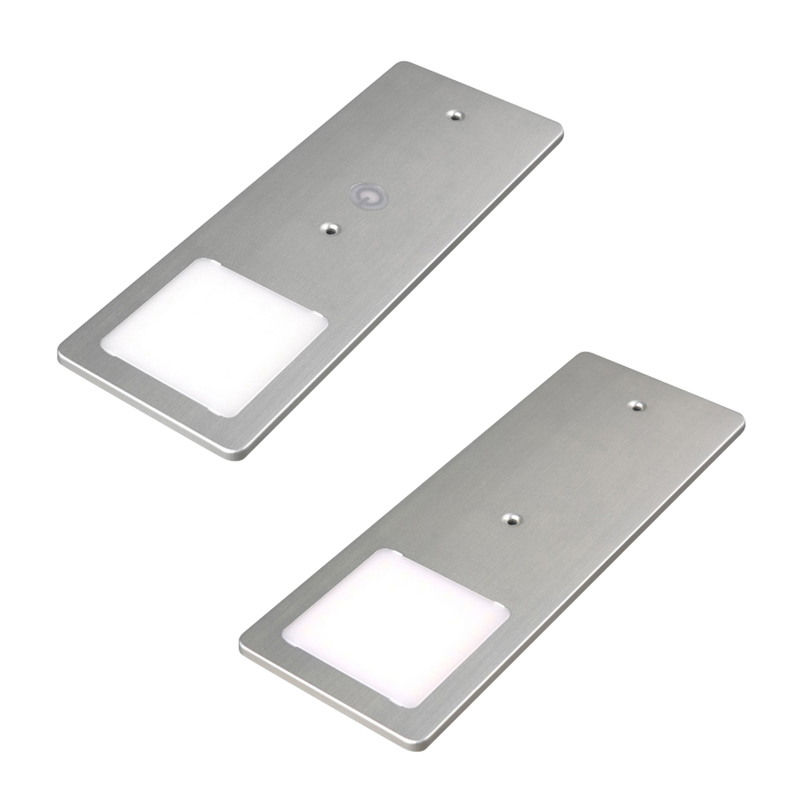 2er-Set LED Leuchte LUGH (Edelstahl-Optik)