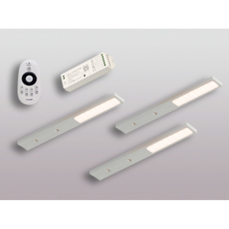 3er-Set LED Leuchte PITA VC Edelstahl-Optik