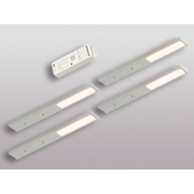 4er-Set LED Leuchte PITA VC Edelstahl-Optik