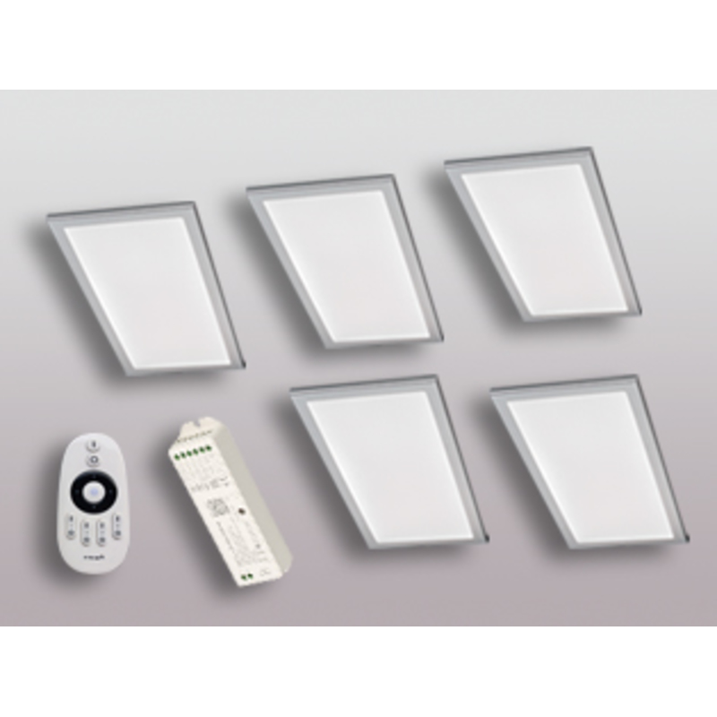 5er-Set LED Leuchte BASSO VC Edelstahl-Optik