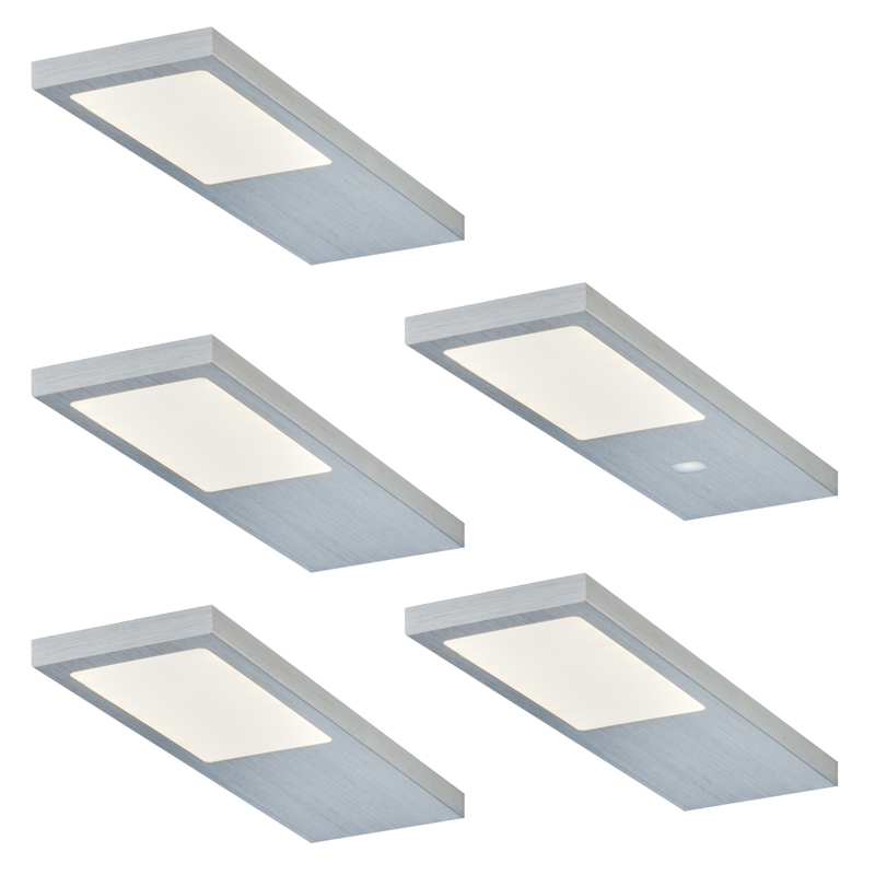 5er-Set LED Leuchte GAMMA (Edelstahl-Optik)