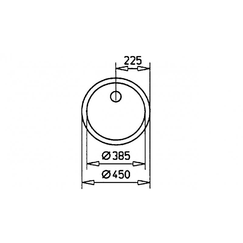 Einbau-Rundbecken ER-450 (Edelstahl poliert)