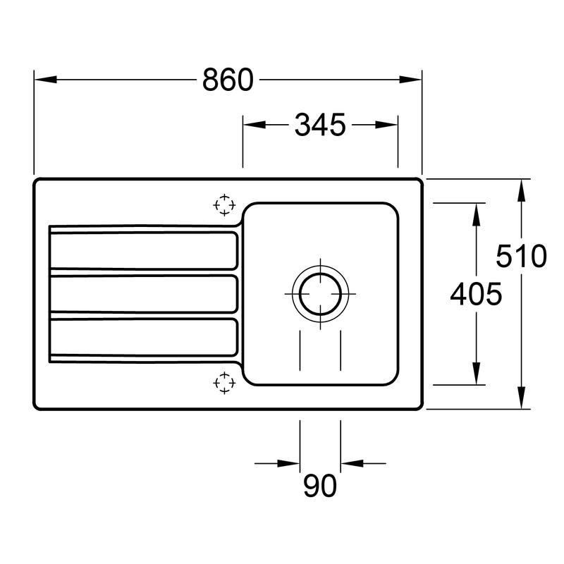 Einbauspüle ARCHITECTURA 50 (Chromit glänzend)