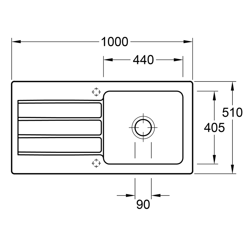 Einbauspüle ARCHITECTURA 60 (Chromit glänzend)