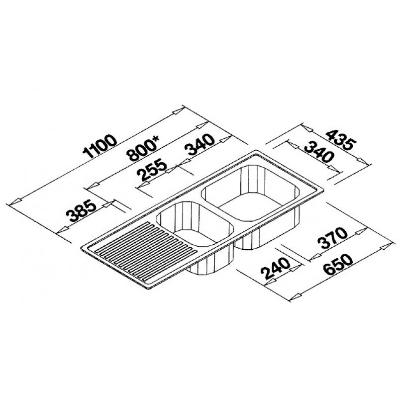 Einbauspüle EZS 11 x 4 (Edelstahl satiniert)