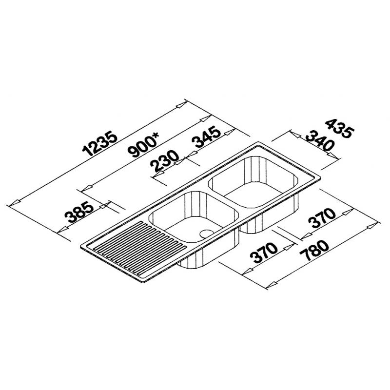 Einbauspüle EZS 12 x 4-2 (Edelstahl satiniert)