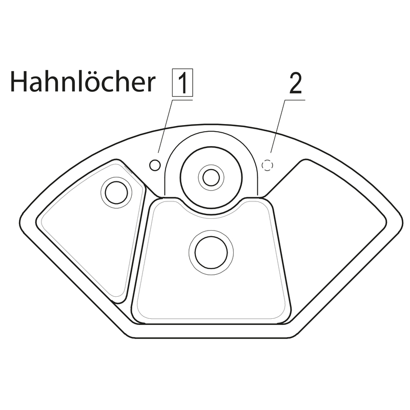 Einbauspüle SOLO Eck (Chromit glänzend)