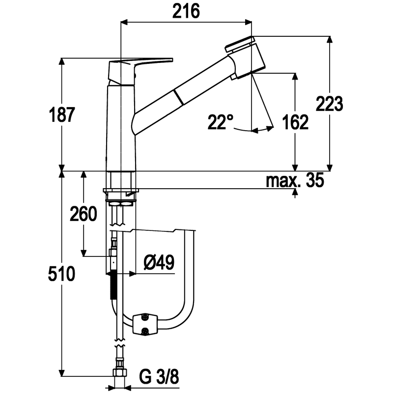 Einhandmischer ALPHA 300-3