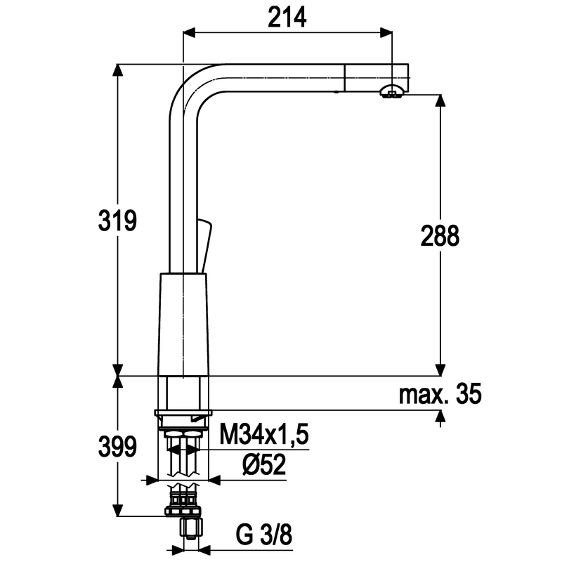 Einhandmischer ALPHA L 300-1