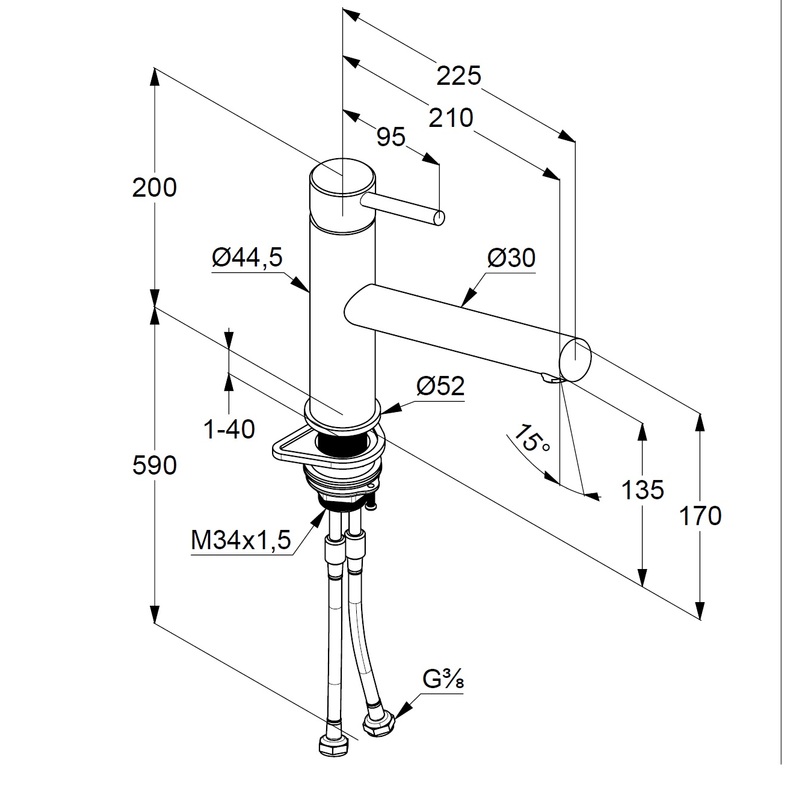 Einhandmischer STEEL-1 Edelstahl