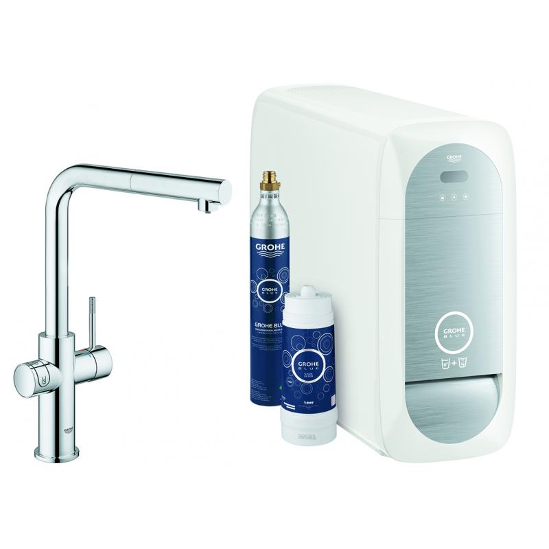 GROHE Blue Home L-Auslauf (Verchromt/Herausziehb.)