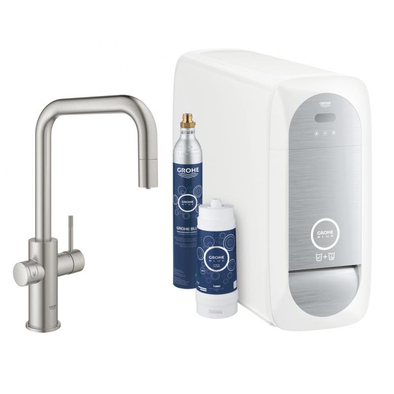 GROHE Blue Home U-Auslauf (Edelstahl/Herausziehb.)