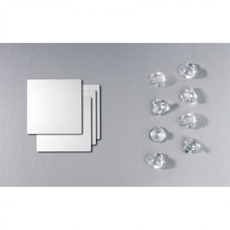 Glastisch-Set 80 x 80 mm (Edelstahloptik)