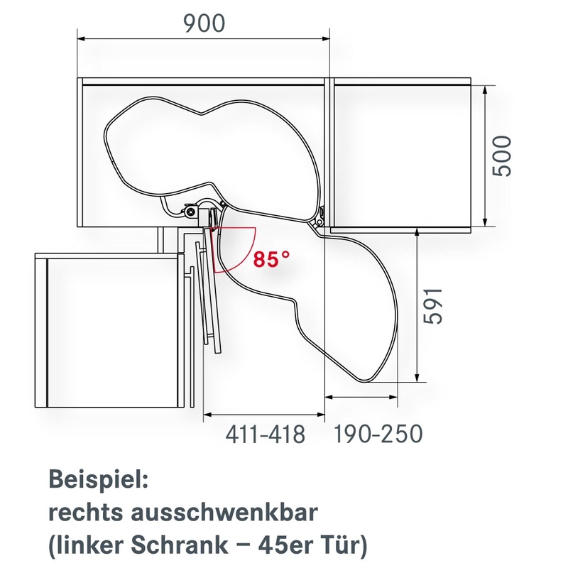 LE MANS II Schwenkauszug SET (45er Tür)