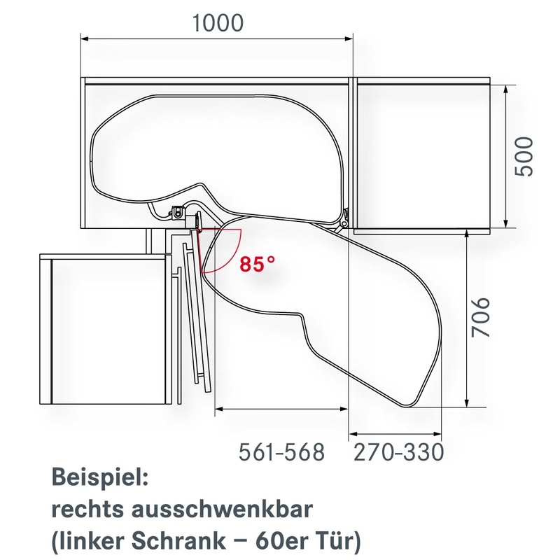 LE MANS II Schwenkauszug SET (60er Tür)