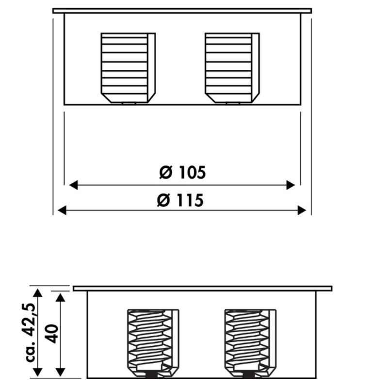 Steckdosenelement TWIST (Edelstahl-Optik)