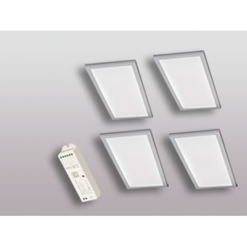 4er-Set LED Leuchte BASSO VC Edelstahl-Optik