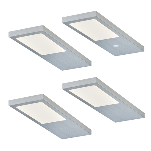 4er-Set LED Leuchte GAMMA (Edelstahl-Optik)