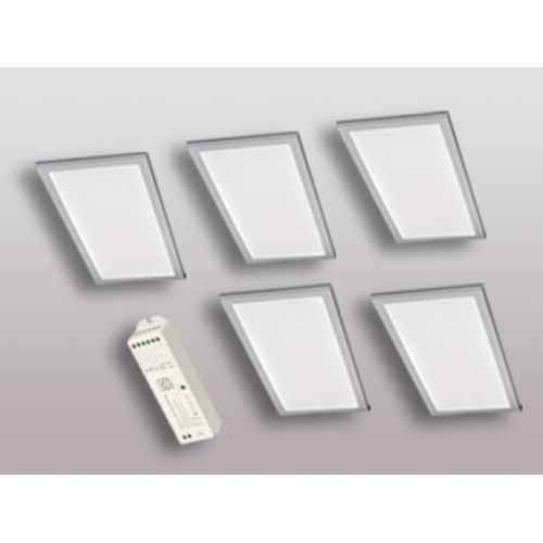 5er-Set LED Leuchte BASSO VC Edelstahl-Optik