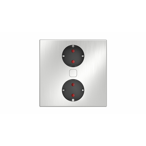 Steckdosenelement DUPLEX-Q (Edelstahl)