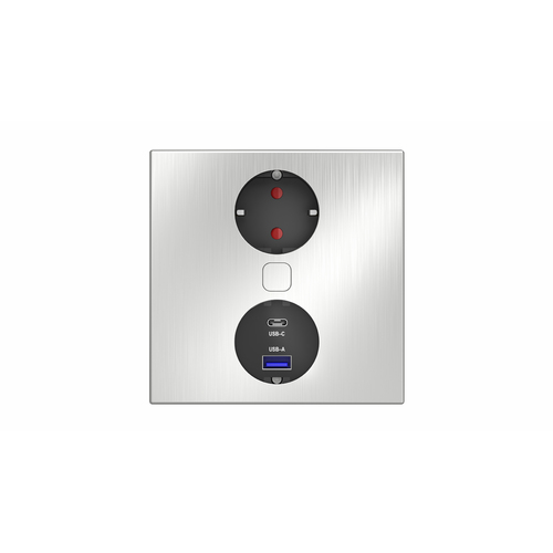 Steckdosenelement DUPLEX-Q USB (Edelstahl)