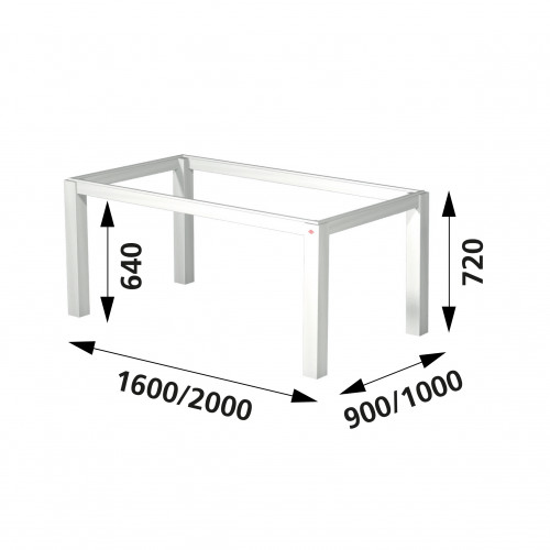 Aluments/Tischgestell TG 120 (Edelstahlfarbig)
