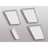 3er-Set LED Leuchte BASSO VC Edelstahl-Optik