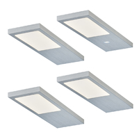 4er-Set LED Leuchte GAMMA (Edelstahl-Optik)