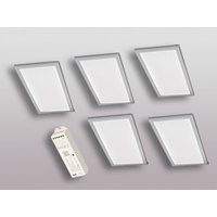 5er-Set LED Leuchte BASSO VC Edelstahl-Optik