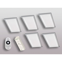 5er-Set LED Leuchte BASSO VC Edelstahl-Optik