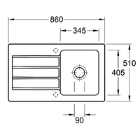 Einbauspüle ARCHITECTURA 50 (Graphit)