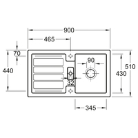 Einbauspüle FLAVIA 50 (Chromit glänzend)