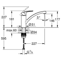 Einhandmischer EUROSMART-1 (verchromt)