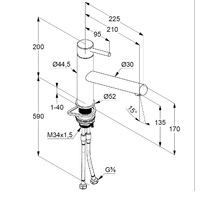 Einhandmischer STEEL-1 Edelstahl