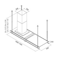 Inselhaube FRAME ISOLA 140/60 cm