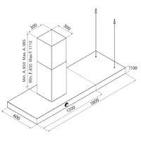 Inselhaube VIS BOXY ISOLA No Drop 180/60 cm
