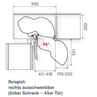 LE MANS II Schwenkauszug SET (45er Tür)