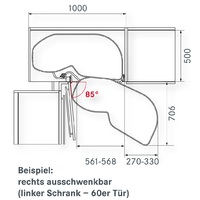 LE MANS II Schwenkauszug SET (60er Tür)