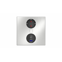 Steckdosenelement DUPLEX-Q USB (Edelstahl)