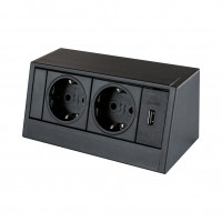 Steckdosenelement EVOLINE R-DOCK USB (Schwarz)