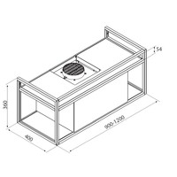 Wandhaube Q-BIC 120 cm